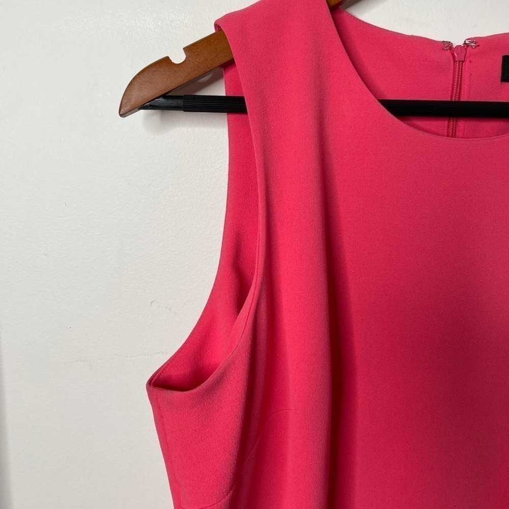 Ivanka Trump Pink Sheath Dress with Ruffle Overlay Size 12 - Picture 9 of 10